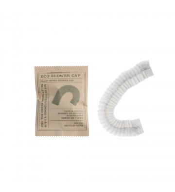 Touca de banho sustentável e compostável Eco Elements em bioplástico vegetal para hotelaria.